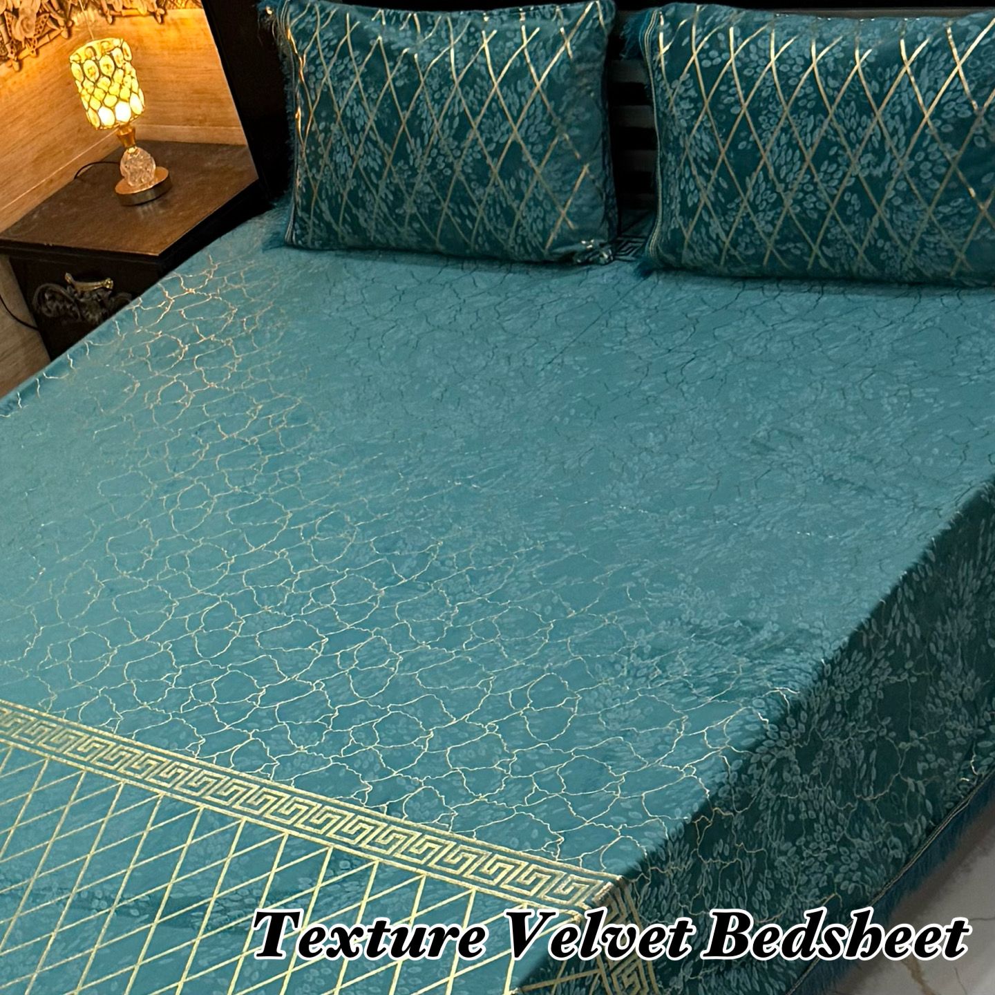 Luxury Texture Velvet Bedsheet – 3 Piece Soft & Premium Bedding Set