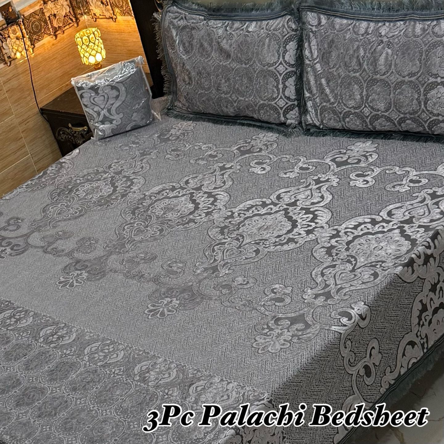 Luxury 3 PC Plachi Bedsheet Set | Smooth Fabric & Stylish Design