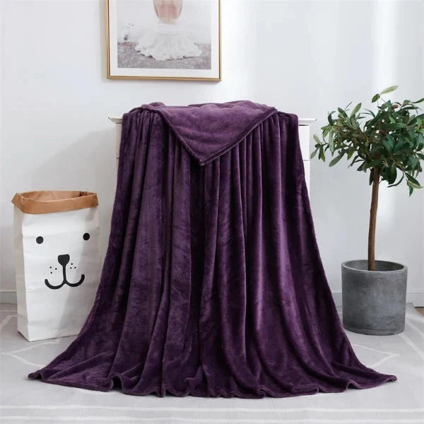 Flannel Fleece plain blanket