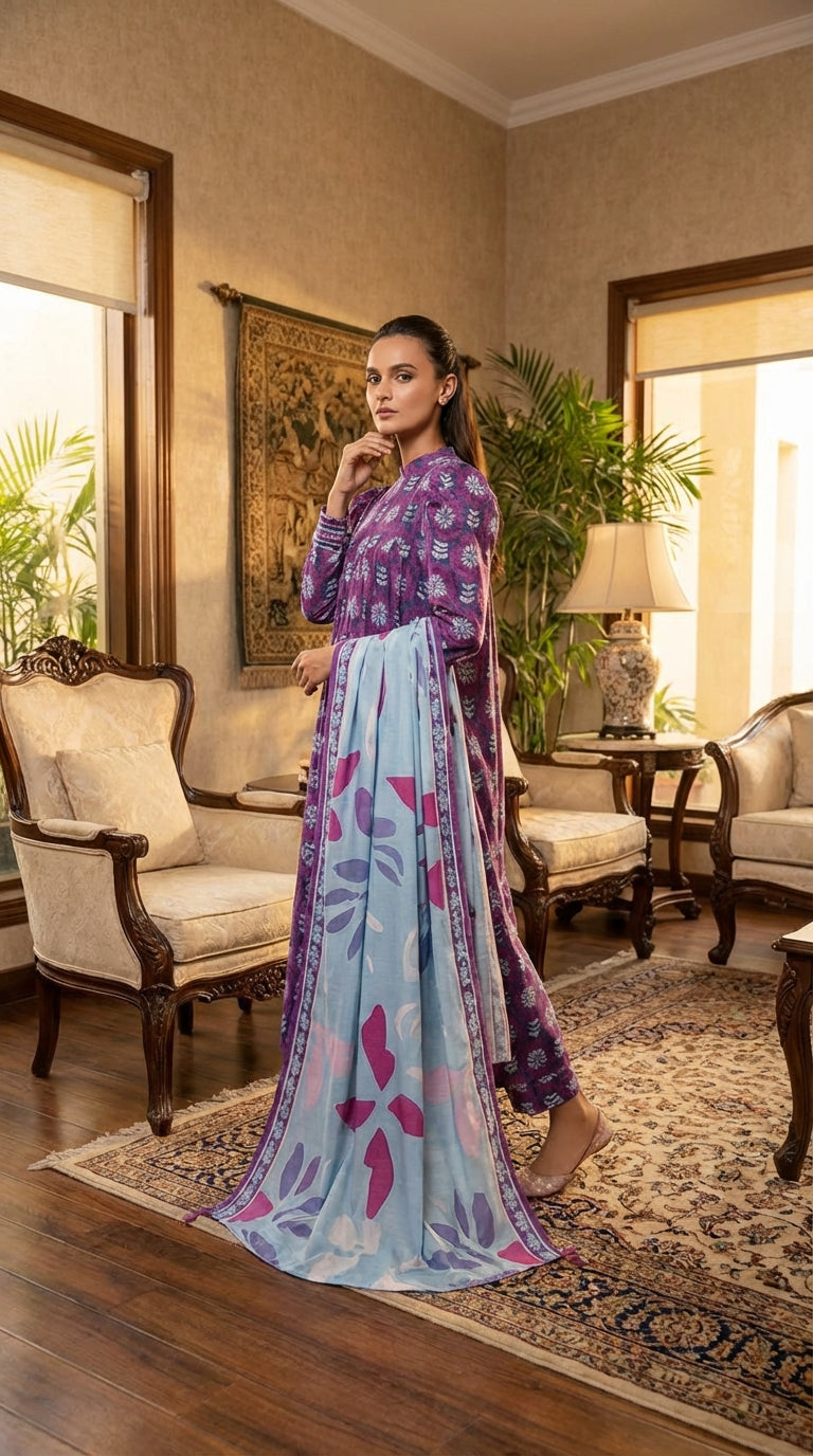 Gul Ahmed brand Ladies 3 Piece Lawn Suit – Unstitched – Summer Collection