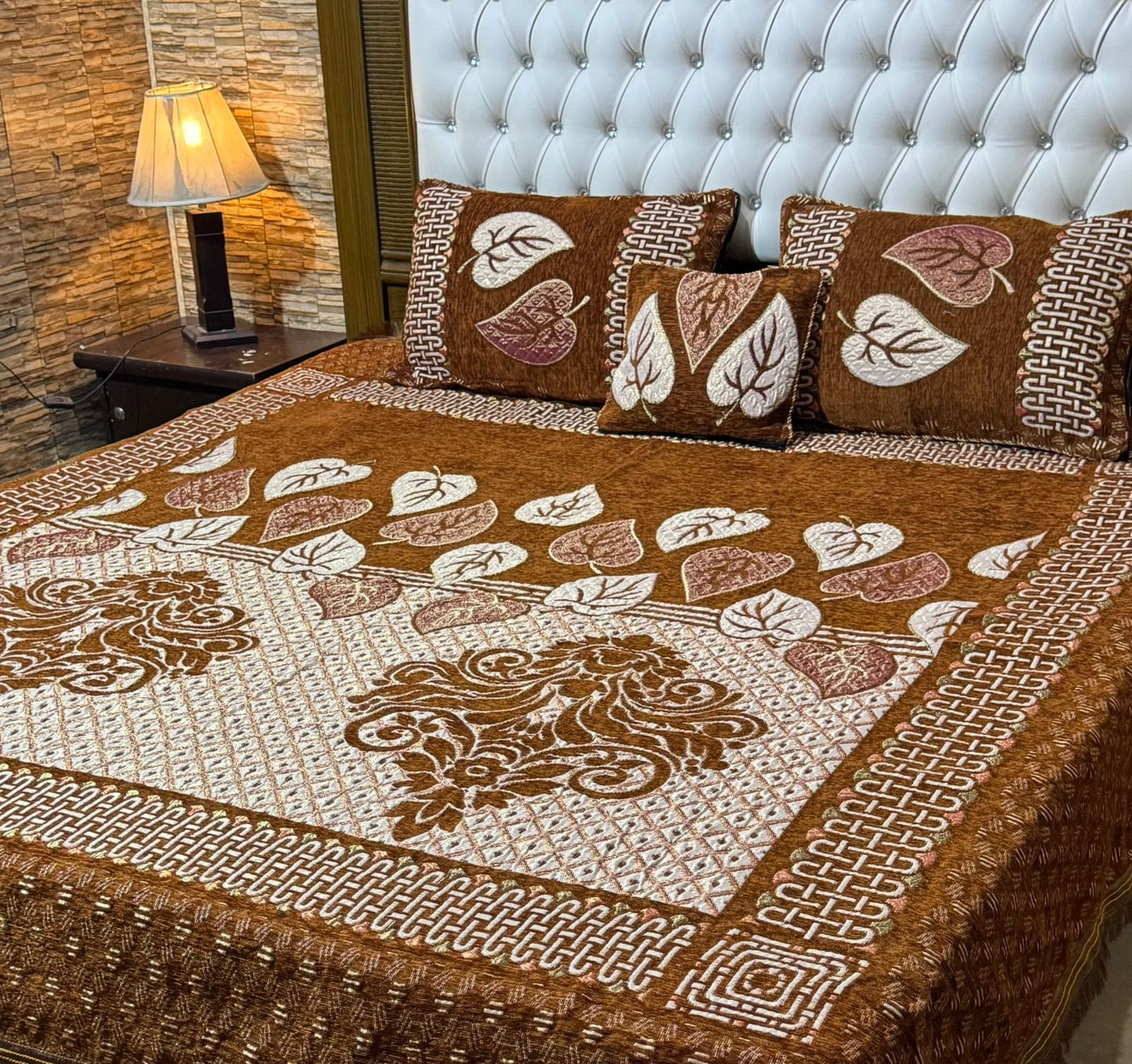 4 piece velvet jacquard bedsheet