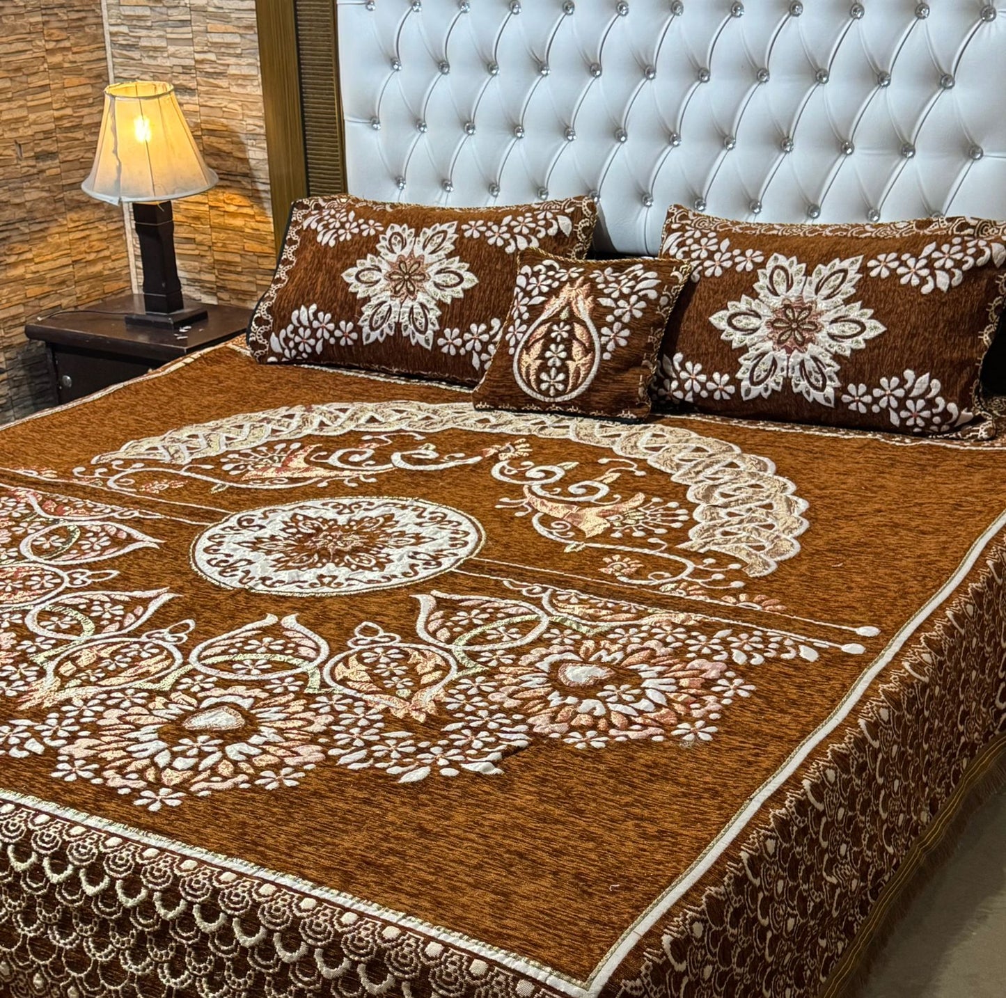 4 piece velvet jacquard bedsheet