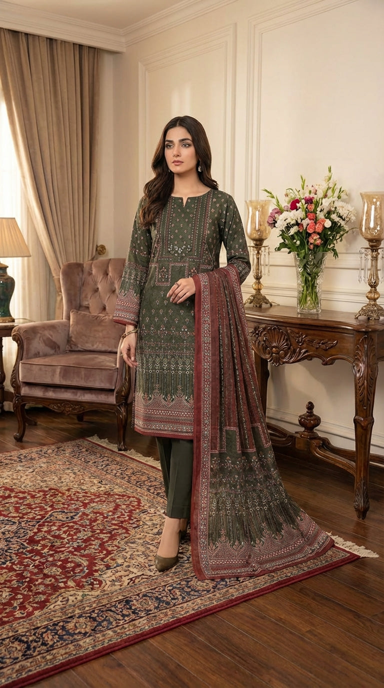 Bareeze brand Ladies 3 Piece Lawn Suit – Unstitched – Summer Collection