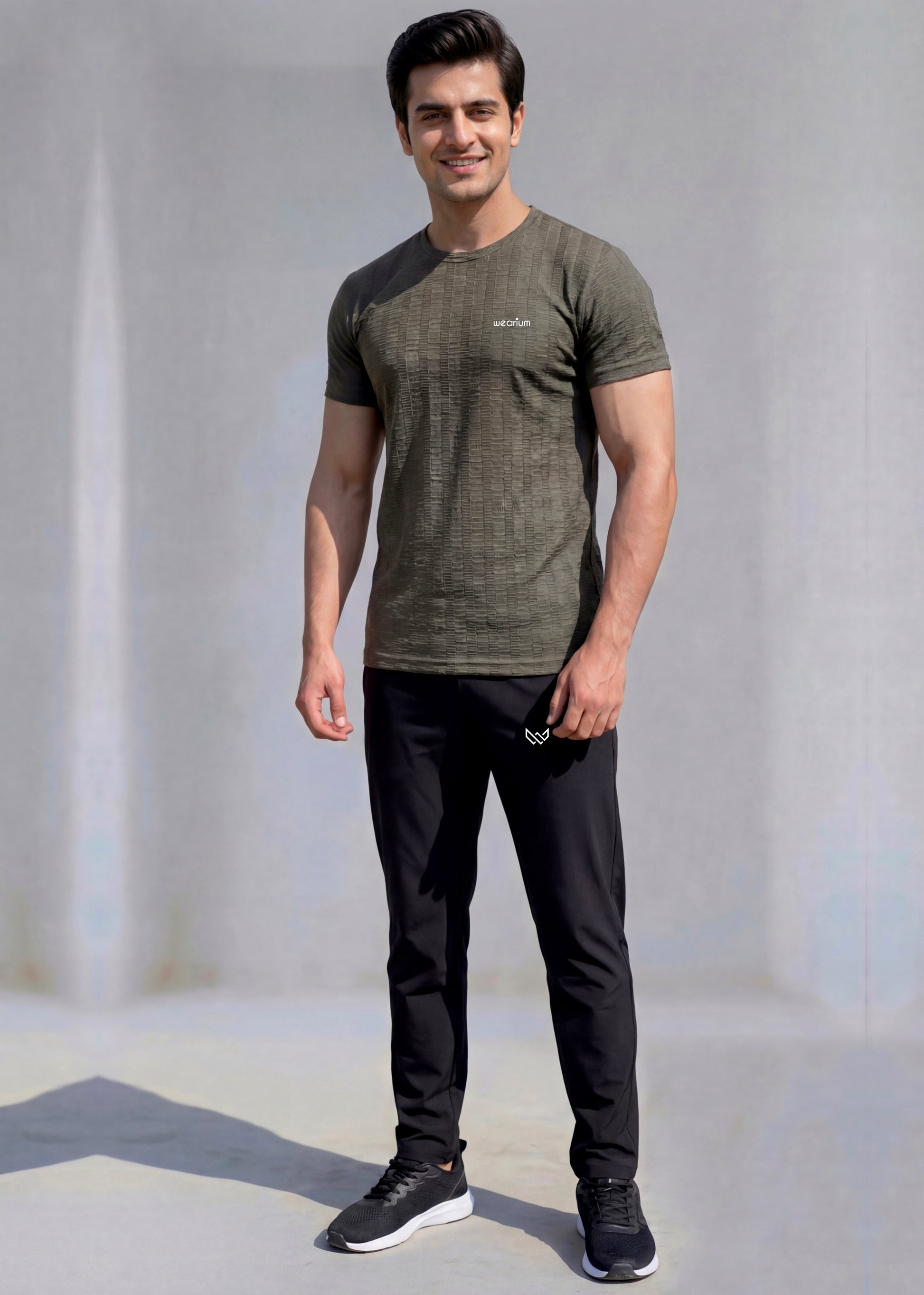 Imported Spun Mesh - Olive Tracksuit