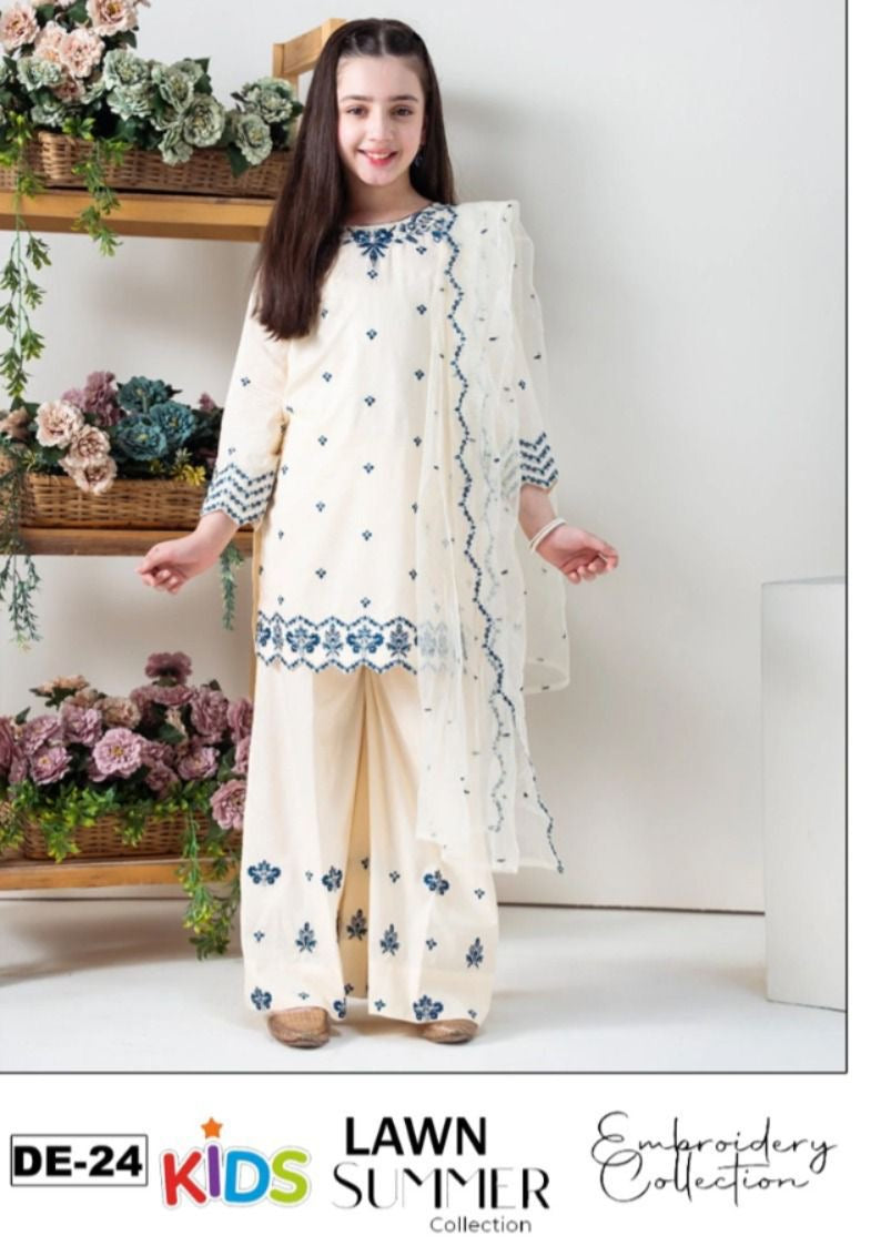Girls Embroidered Summer Suit | Lightweight & Comfortable | Age 4–12 Years