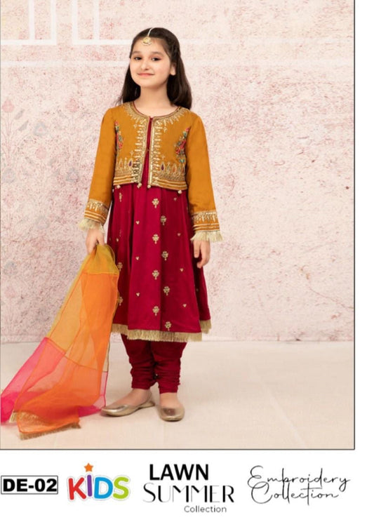 Girls Embroidered Summer Suit | Lightweight & Comfortable | Age 4–12 Years