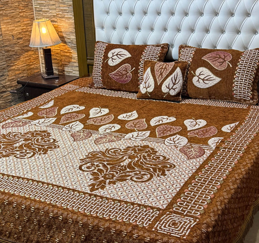 4 pc velvet jacquard bedsheet