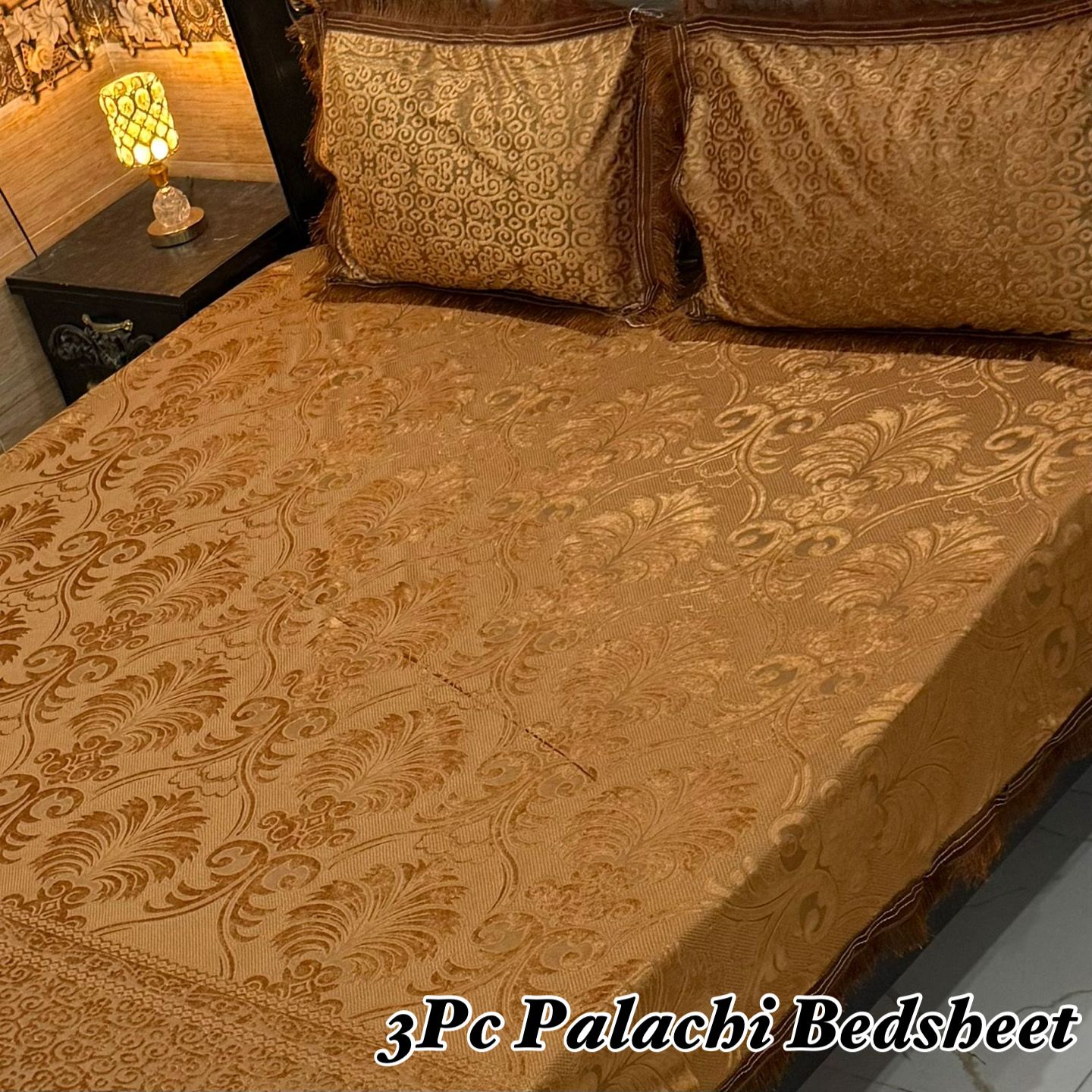 Luxury 3 PC Plachi Bedsheet Set | Smooth Fabric & Stylish Design