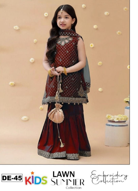 Girls Embroidered Summer Suit | Lightweight & Comfortable | Age 4–12 Years