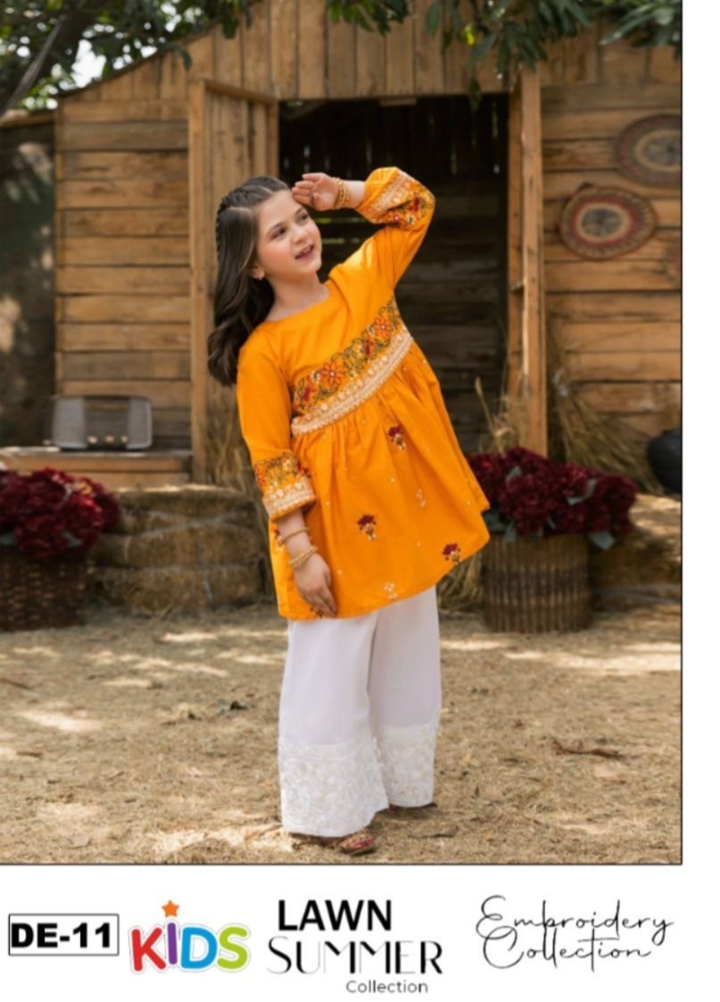 Girls Embroidered Summer Suit | Lightweight & Comfortable | Age 4–12 Years