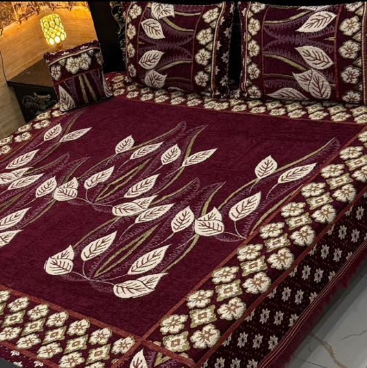 4 pc velvet jacquard bedsheet