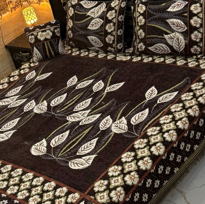 4 pc velvet jacquard bedsheet