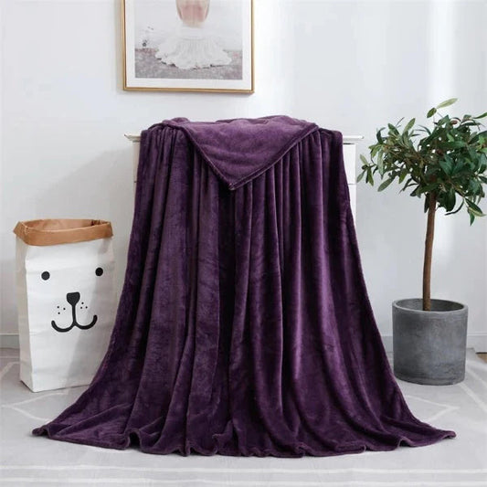 Flannel Fleece plain blanket