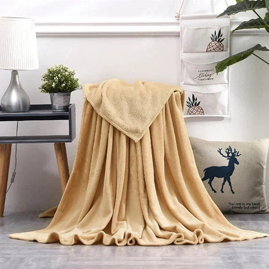 Flannel Fleece plain blanket