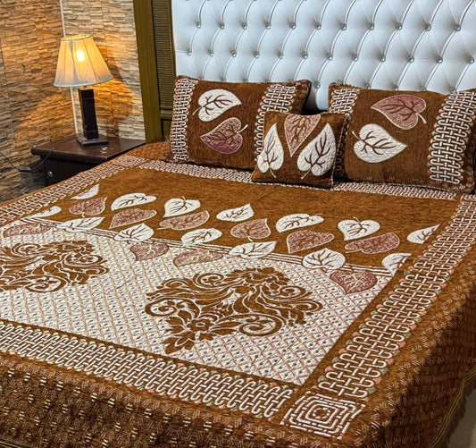 4 piece velvet jacquard bedsheet