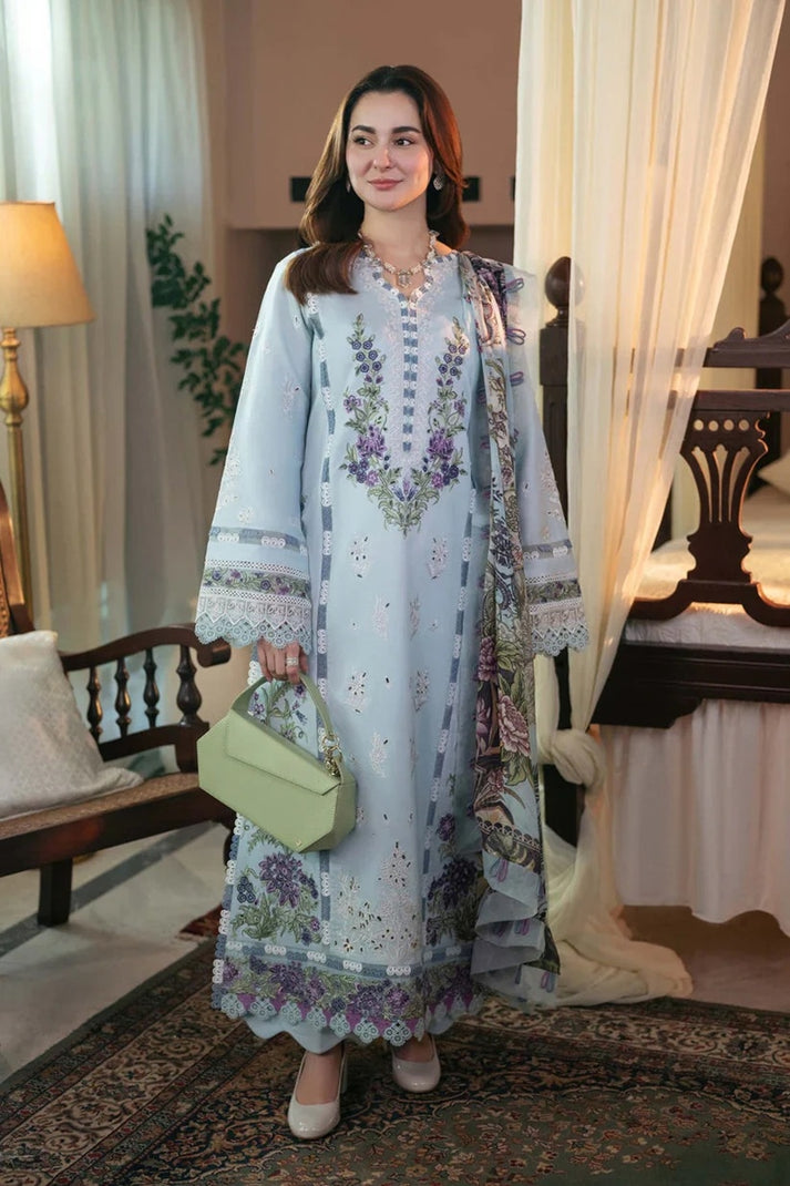 Qalamkar Chikenkari Embroidered lawn Three Piece QL-1028