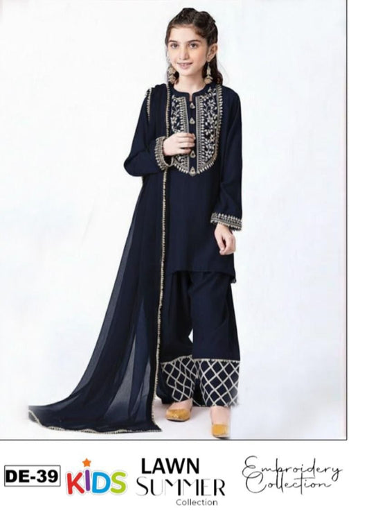 Girls Embroidered Summer Suit | Lightweight & Comfortable | Age 4–12 Years