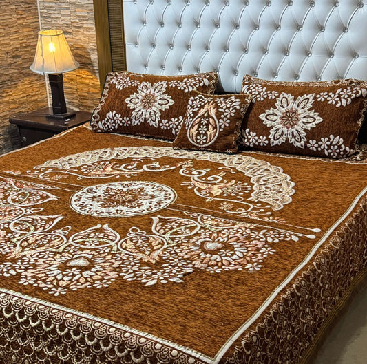 4 piece velvet jacquard bedsheet