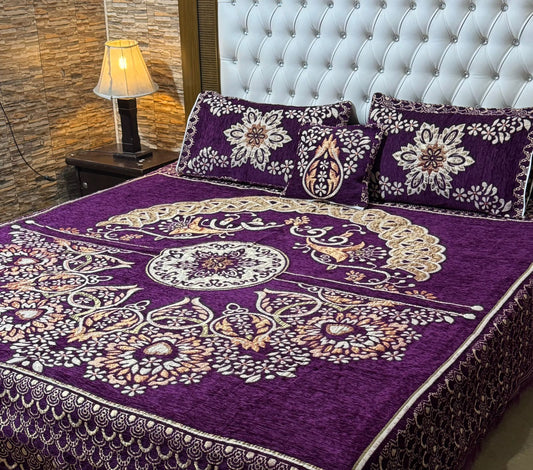 4 piece velvet jacquard bedsheet