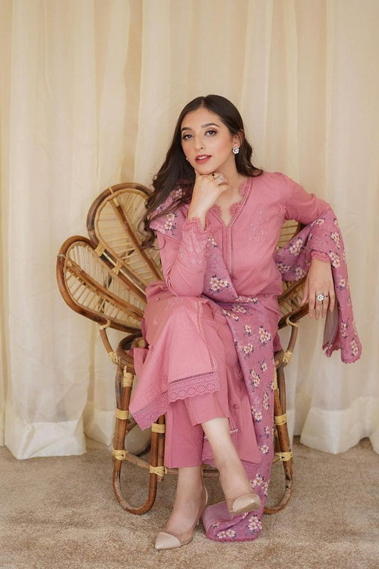 Fcc-882 off white lawn Embroidered three piece