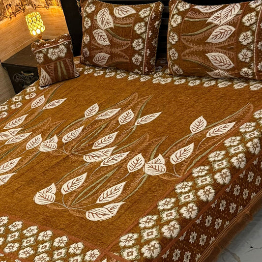 4 pc velvet jacquard bedsheet