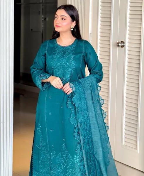 ) Summer Bloom – Embroidered Lawn