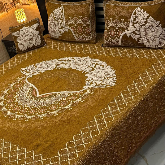 4 pc velvet jacquard bedsheet