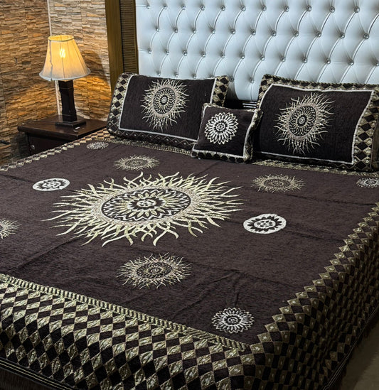 4 piece velvet jacquard bedsheet