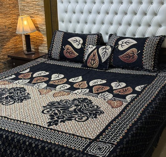 4 piece velvet jacquard bedsheet