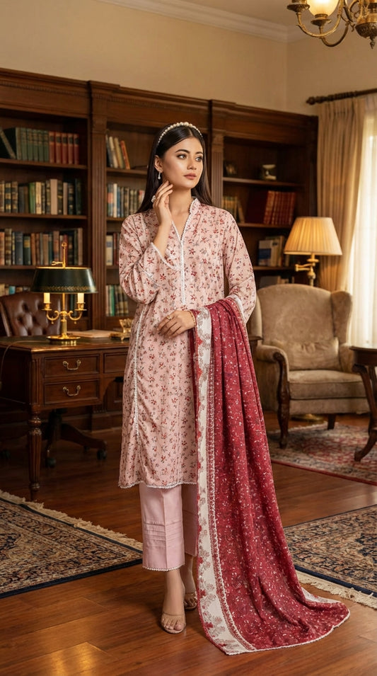 Regalia Ladies 3 Piece Lawn Suit – Unstitched – Summer Collection