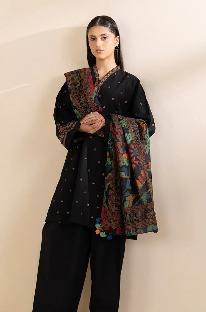sapphire Embroidered lawn Three Piece SP-716 Black