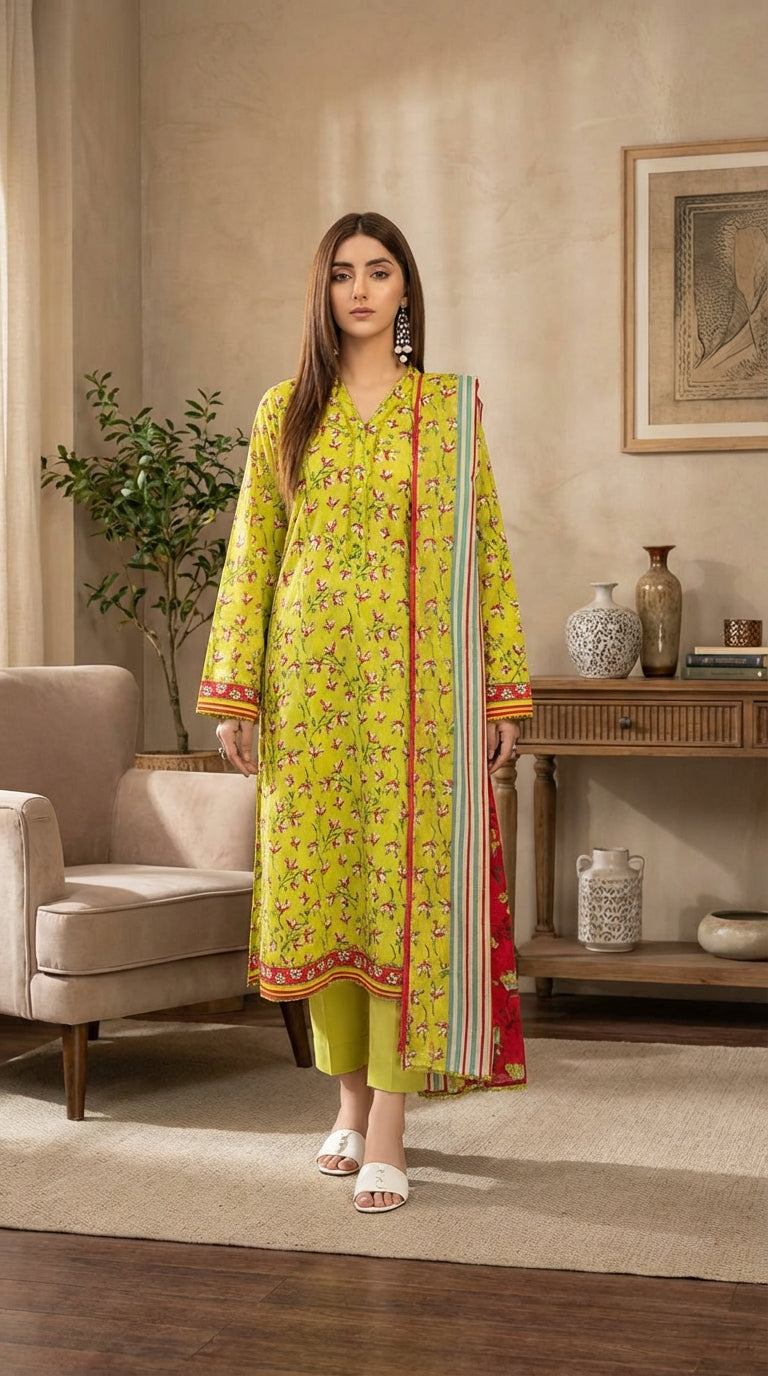 Regalia Ladies 3 Piece Lawn Suit – Unstitched – Summer Collection