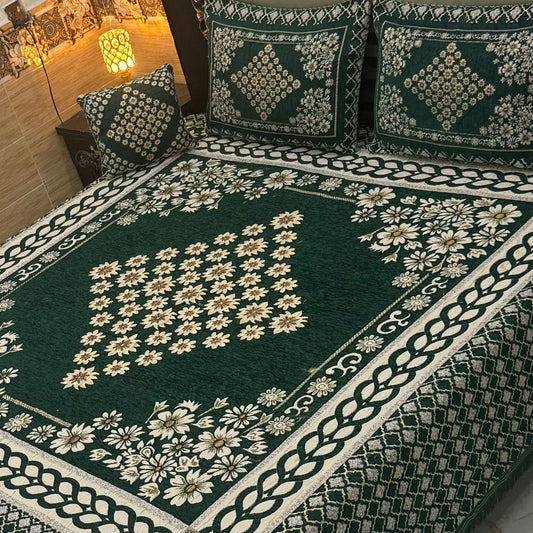 4 pc velvet jacquard bedsheet