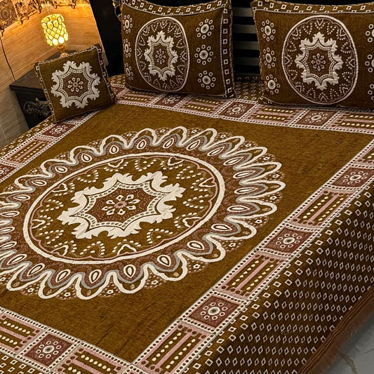 4 pc velvet jacquard bedsheet