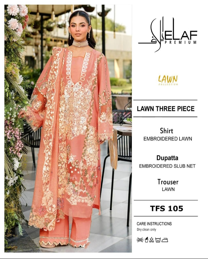 sapphire Embroidered lawn Three Piece SP-715