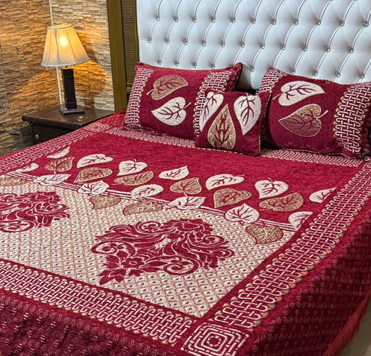 4 piece velvet jacquard bedsheet