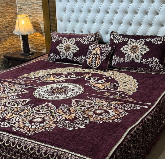 4 piece velvet jacquard bedsheet