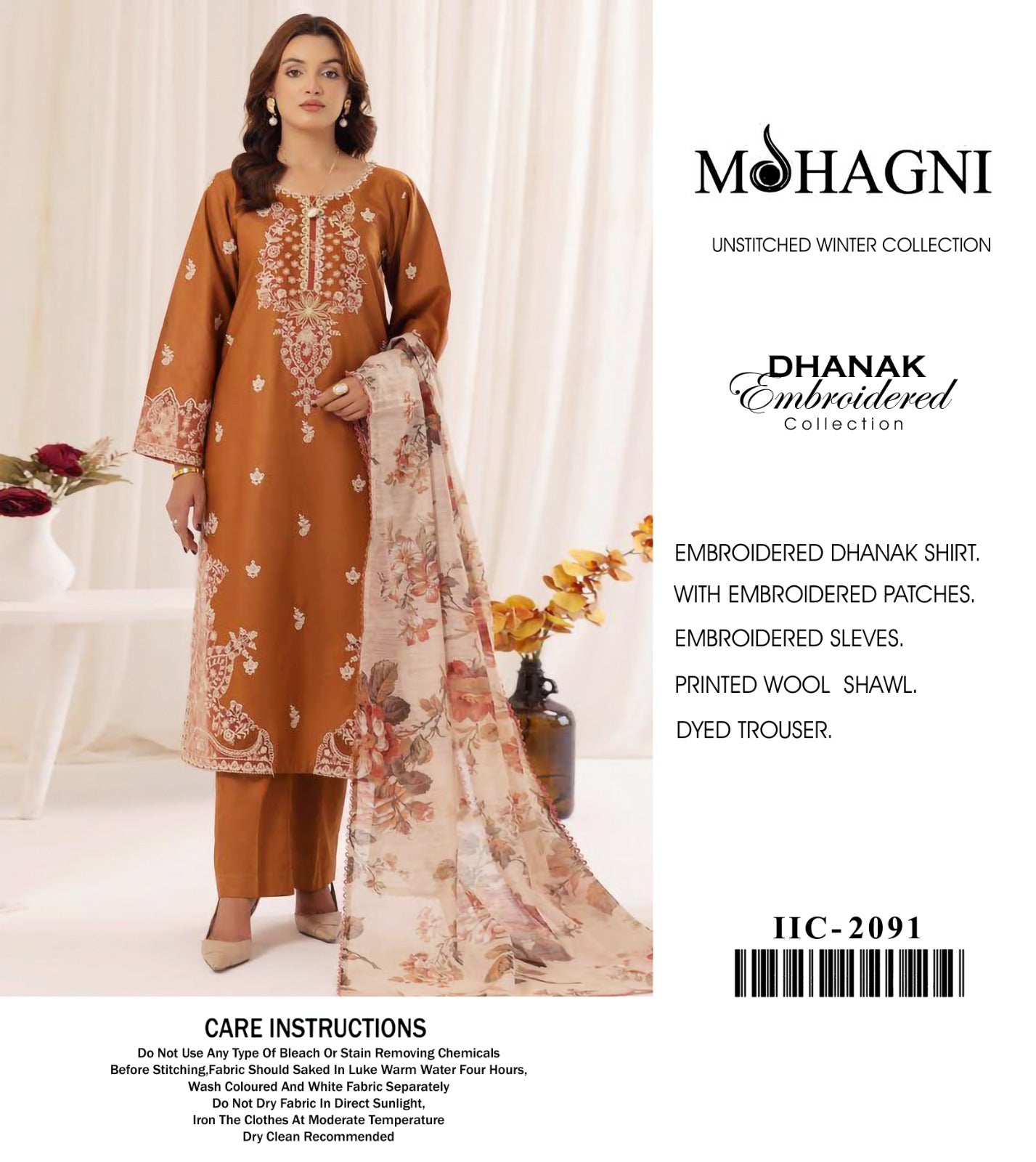 WINTER UNSTICHED DHANAK 3 PC