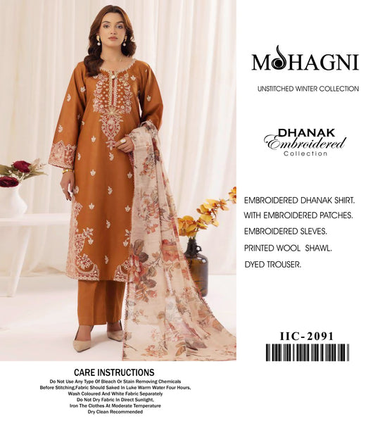 WINTER UNSTICHED DHANAK 3 PC